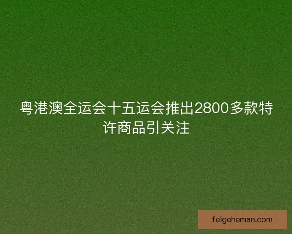 粤港澳全运会十五运会推出2800多款特许商品引关注
