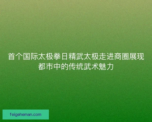 首个国际太极拳日精武太极走进商圈展现都市中的传统武术魅力
